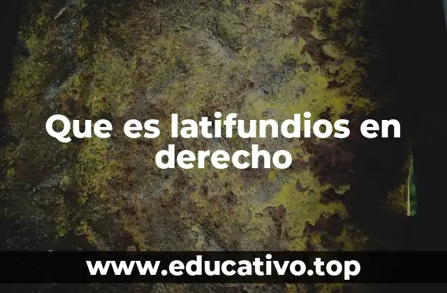 Que es latifundios en derecho