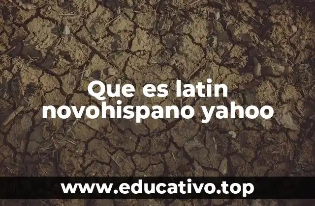 Que es latin novohispano yahoo