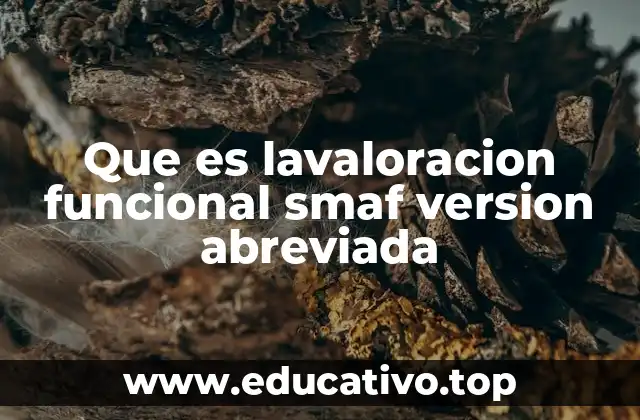 Que es lavaloracion funcional smaf version abreviada