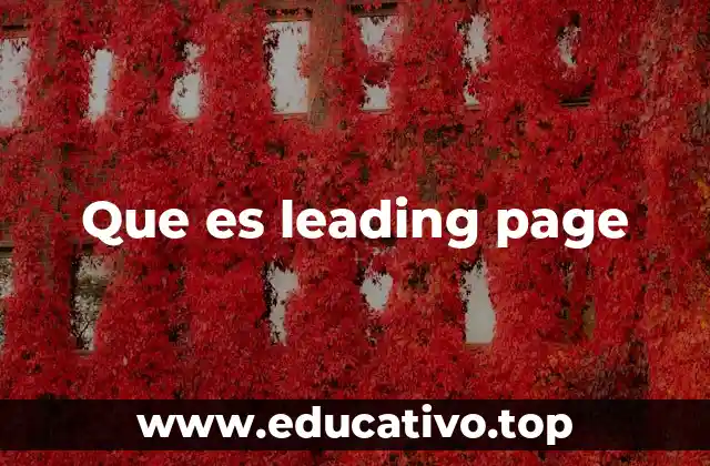Que es leading page