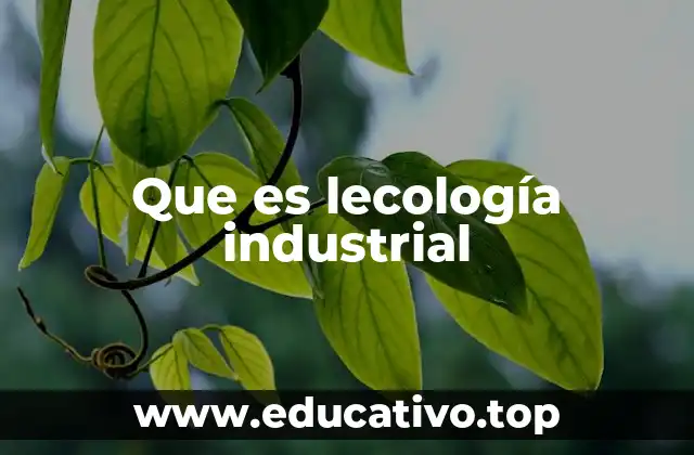 Que es lecología industrial