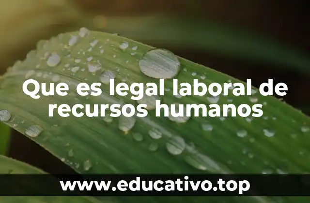 Que es legal laboral de recursos humanos