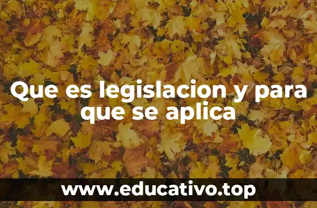 Que es legislacion y para que se aplica