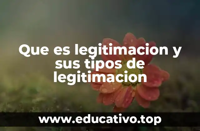 Que es legitimacion y sus tipos de legitimacion