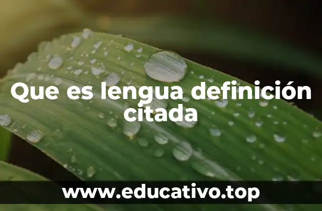 Que es lengua definición citada
