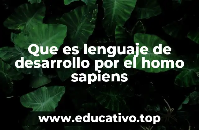 Que es lenguaje de desarrollo por el homo sapiens