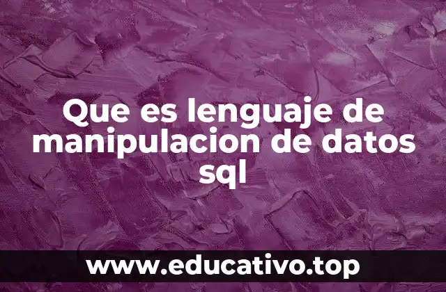 Que es lenguaje de manipulacion de datos sql