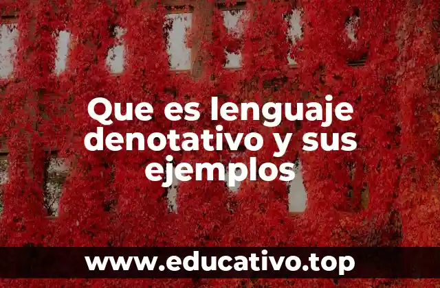Que es lenguaje denotativo y sus ejemplos