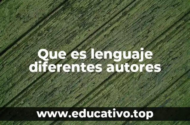 Que es lenguaje diferentes autores