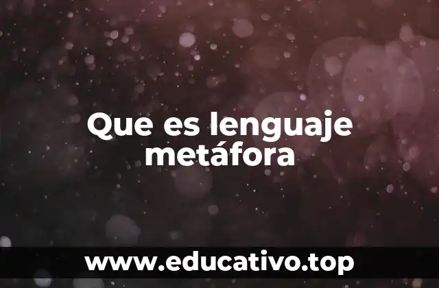Que es lenguaje metáfora