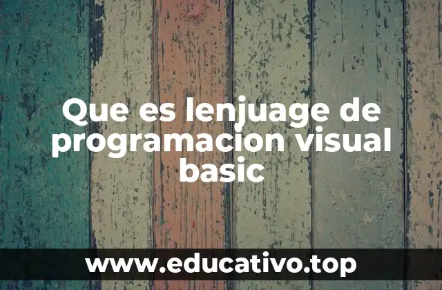 Que es lenjuage de programacion visual basic