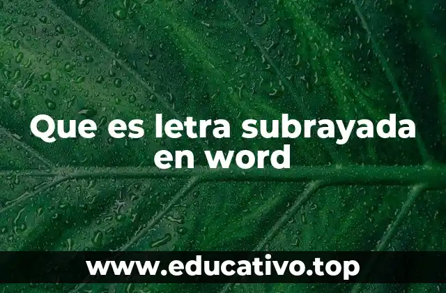 Que es letra subrayada en word