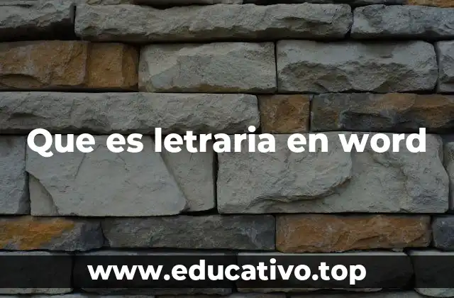 Que es letraria en word