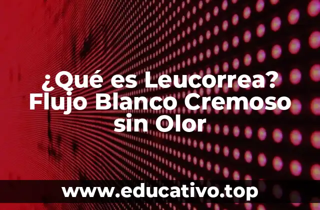 ¿Qué es Leucorrea? Flujo Blanco Cremoso sin Olor