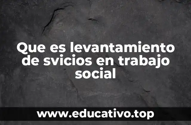Que es levantamiento de svicios en trabajo social