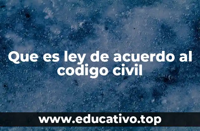 Que es ley de acuerdo al codigo civil
