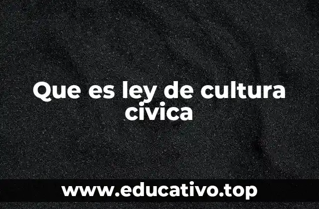 Que es ley de cultura civica