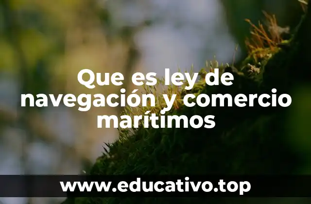 Que es ley de navegación y comercio marítimos