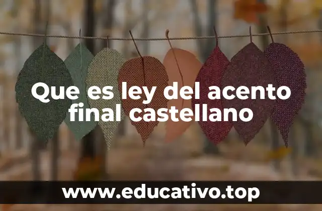Que es ley del acento final castellano