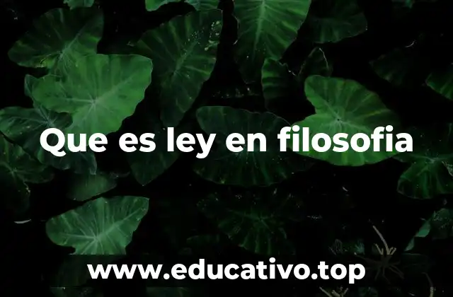 Que es ley en filosofia