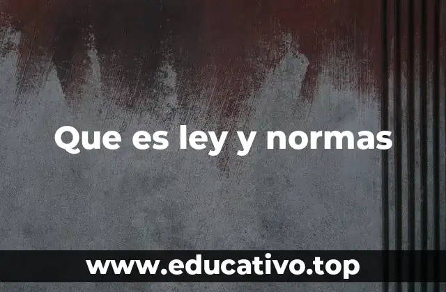 Que es ley y normas