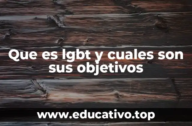 Que es lgbt y cuales son sus objetivos
