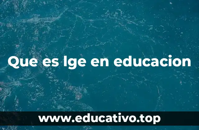 Que es lge en educacion