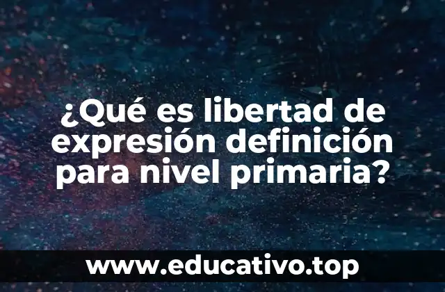 ¿Qué es libertad de expresión definición para nivel primaria?
