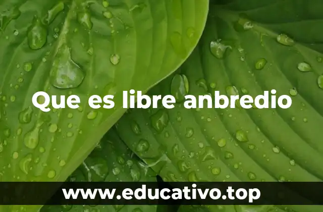 Que es libre anbredio