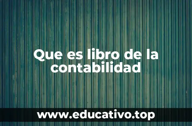 Que es libro de la contabilidad