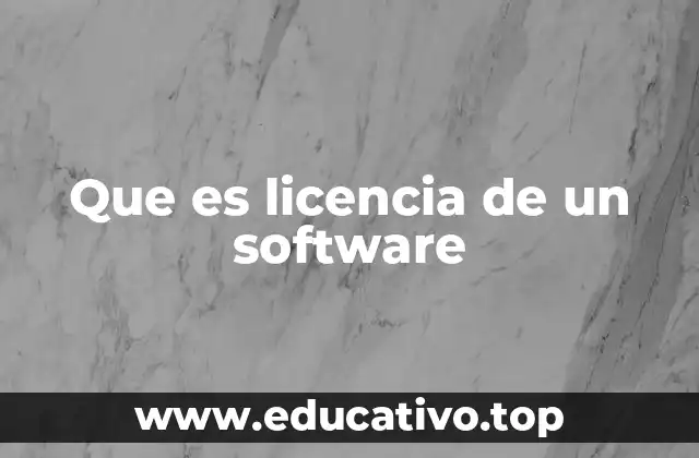 Que es licencia de un software