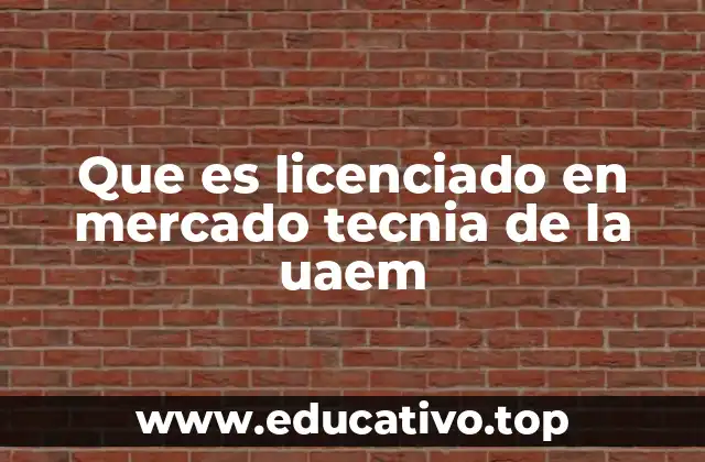 Que es licenciado en mercado tecnia de la uaem