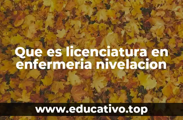 Que es licenciatura en enfermeria nivelacion