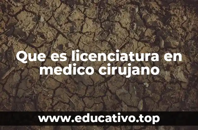 Que es licenciatura en medico cirujano
