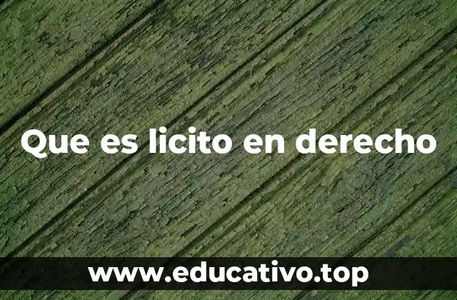 Que es licito en derecho