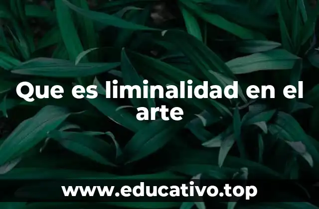 Que es liminalidad en el arte