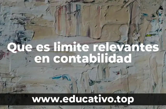 Que es limite relevantes en contabilidad