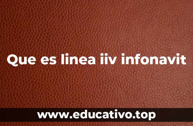 Que es linea iiv infonavit