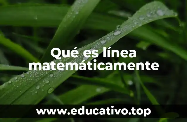 Qué es línea matemáticamente