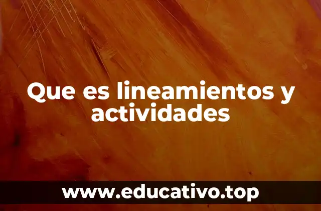 Que es lineamientos y actividades