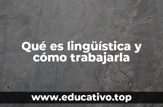 Qué es lingüística y cómo trabajarla