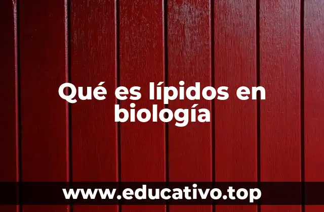 Qué es lípidos en biología