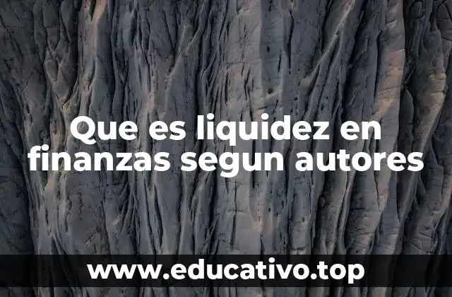 Que es liquidez en finanzas segun autores