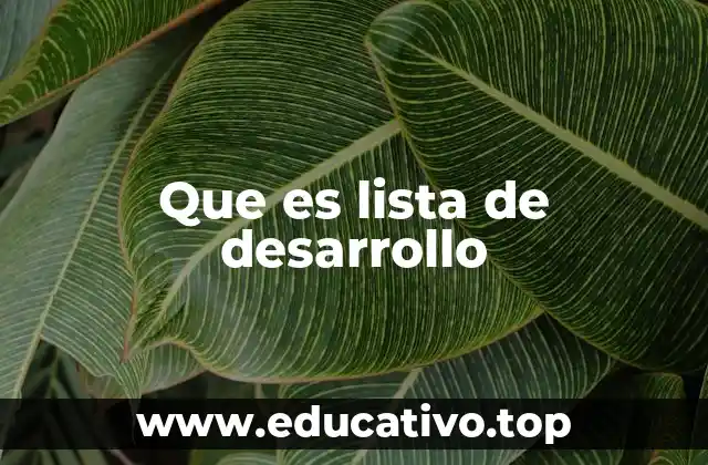 Que es lista de desarrollo