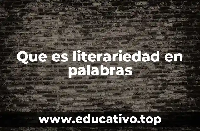 Que es literariedad en palabras