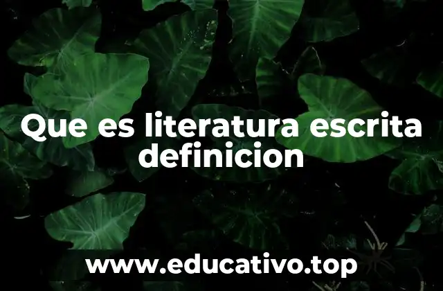 Que es literatura escrita definicion