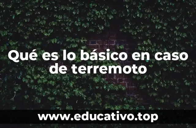 Qué es lo básico en caso de terremoto