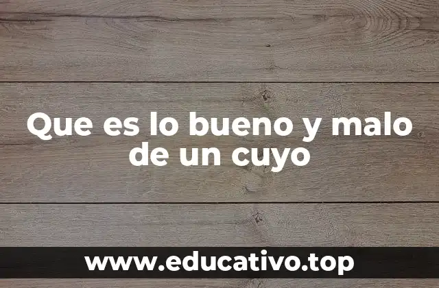 Que es lo bueno y malo de un cuyo