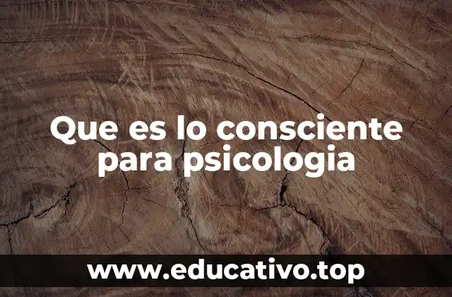 Que es lo consciente para psicologia