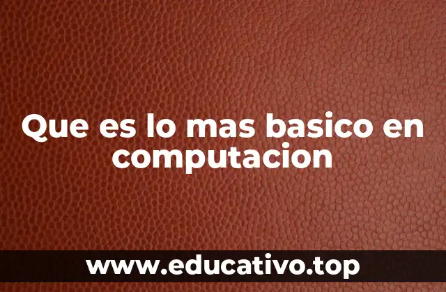 Que es lo mas basico en computacion